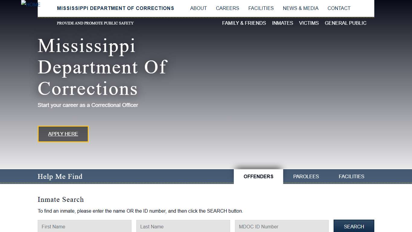 Home | Mississippi Department of Corrections